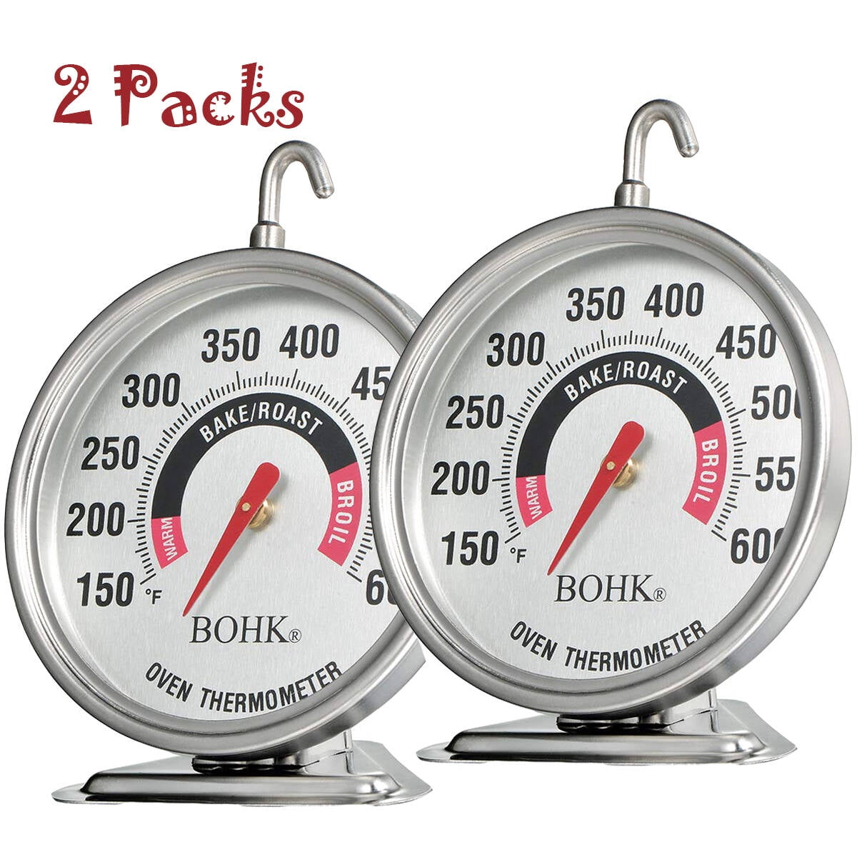 Large Dial Oven Thermometer for Gas or Electric Oven - with 360 Degree  Rotary Hook and Easy to Read Large Reading Number Shows Marked Temperature  for
