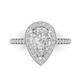 thumbnail image 1 of Halo Engagement Ring for Women - 2.36ct White Sapphire in 14K White Gold Promise Ring, 1 of 6