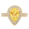 thumbnail image 1 of 2.36 ct Pear Cut Natural Citrine with Simulated Diamond Halo Accents 14K Yellow Gold Womens Engagement Ring, 1 of 3