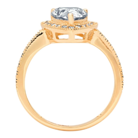 2.36 ct Pear Cut Natural Sky Blue Topaz Halo Engagement Ring for Women in 18K Yellow Gold