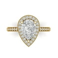 thumbnail image 1 of 2.36 ct Pear Cut Simulated Diamond Halo 14K Yellow Gold Womens Engagement Ring, 1 of 5