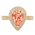 thumbnail image 1 of 2.36 ct Pear Cut Simulated Red Diamond with Simulated Diamond Halo Accents 14K Yellow Gold Womens Engagement Ring, 1 of 4
