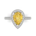 thumbnail image 1 of 2.36 ct Pear Cut Simulated Yellow Diamond with Simulated Diamond Halo Accents 14K White Gold Womens Engagement Ring, 1 of 5