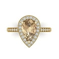 thumbnail image 1 of Clara Pucci 14K Yellow Gold Solid Gold YellowMoissanite Halo Anniversary Ring for Women - 2.36 cttw Pear Cut, 1 of 7