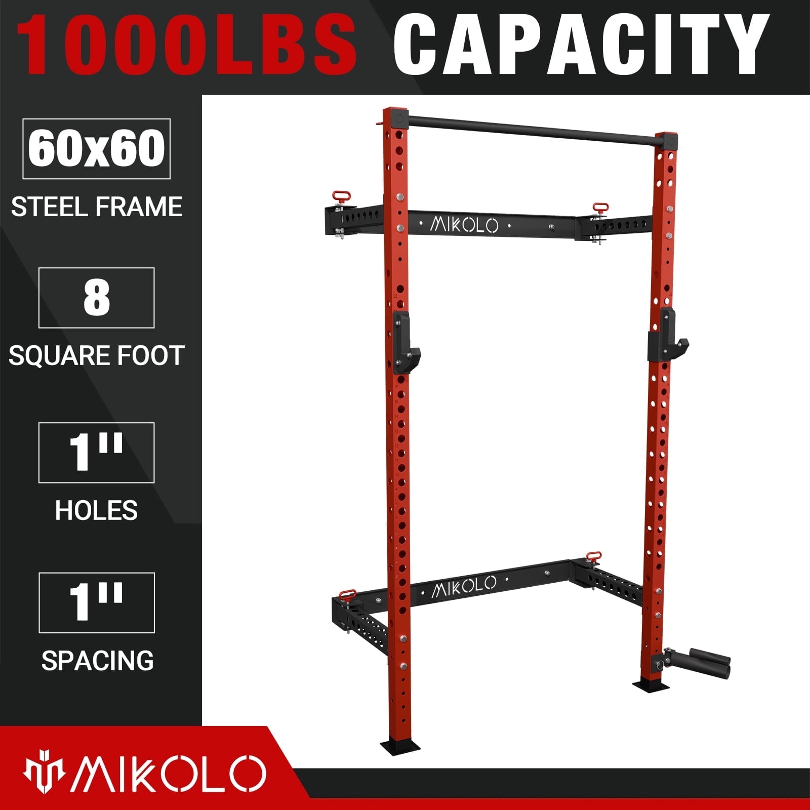 2.36 x 2.36 Folding Wall Mounted Squat Rack 1000lbs Barbados Ubuy