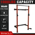 thumbnail image 1 of 2.36" x 2.36" Folding Wall Mounted Squat Rack, 1000lbs Capacity Power Rack with Pull Up Bar, J Hooks, Landmine,Space-Saving Home Gym, 1 of 1