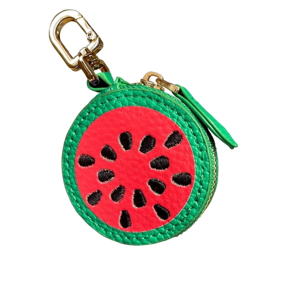 2.36 x 2.36 Inch Watermelon Fruit Bag Charm Cute Mini Coin Purse Keychain,Mini Leather Coin Pouch Change Purse for Backpack Decoration,Coin Watermelon Wallet Gifts for Girl Women