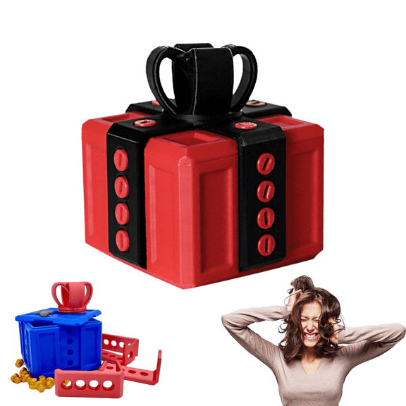 2.36"x2.36"x3.07" Width Annoying Gift Box, Prank Screw Box, Really Annoying Gift Box, Annoying Gift Box with Just for You Finger In a Box, Best Christmas Gifts 2025,Red