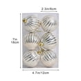 thumbnail image 1 of 2.36in Christmas Hand-painted Decorative 6pc Pumpkin Pattern Glitter Tree Pendant Set (Beige), 1 of 6