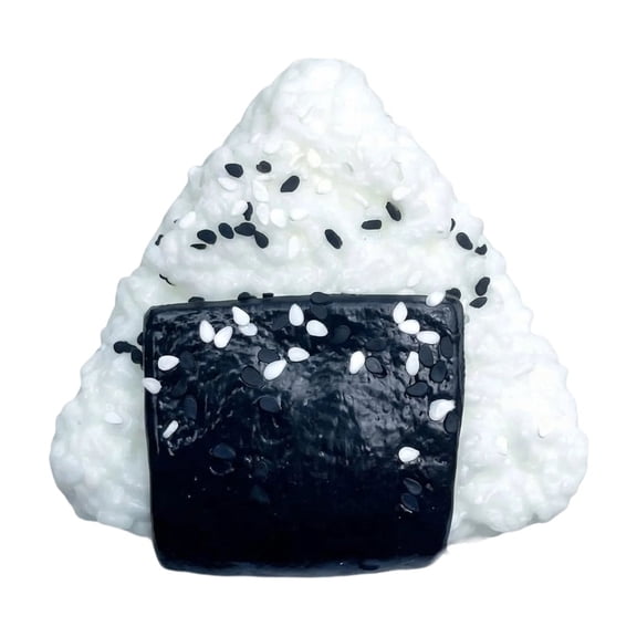 2.36in Sesame Rice Ball Squishy Toys, Triangle Sushi Mud Texture Stress Relief Fidget, Realistic Food Hand Pinch Squeeze for Desk Home Anxiety Relief