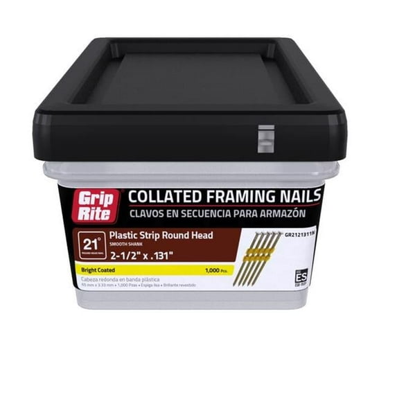 2.37 in. Angled Strip Hot-Dip 21 deg Galvanized Framing Nail, Pack of 1000