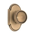 thumbnail image 1 of 2.37 in. Palladian Backplate & Manhattan Knob Passage Lockset - Antique Brass, 1 of 1