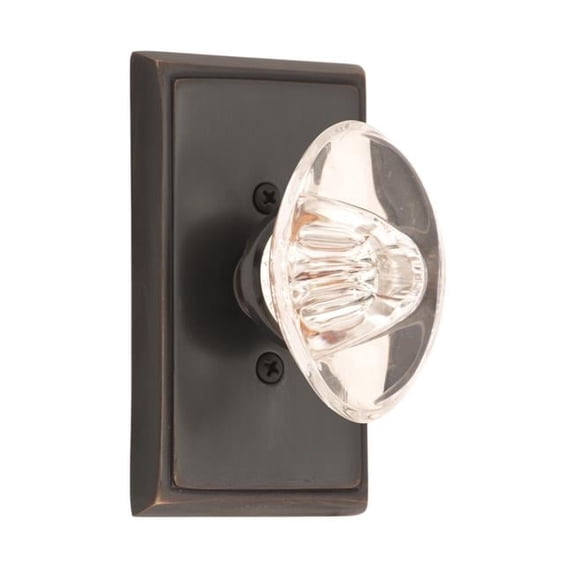 2.37 in. Quaker Backplate & Georgetown Knob Privacy Lockset - Venetian Bronze