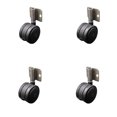 thumbnail image 1 of 2.375 Inch Black Soft Twin Wheel Caster with Side Mount Set SCC, 1 of 2