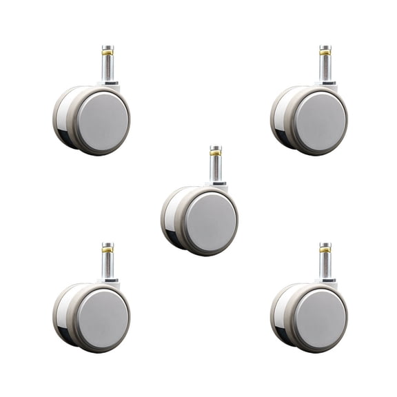 2.375 Inch MRI Safe Casters 7/16 Grip Ring Stem Set of 5 Service Caster