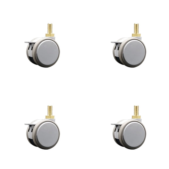 2.375 Inch MRI Safe Casters with Brakes 10mm Threaded Stem Set of 4 SCC