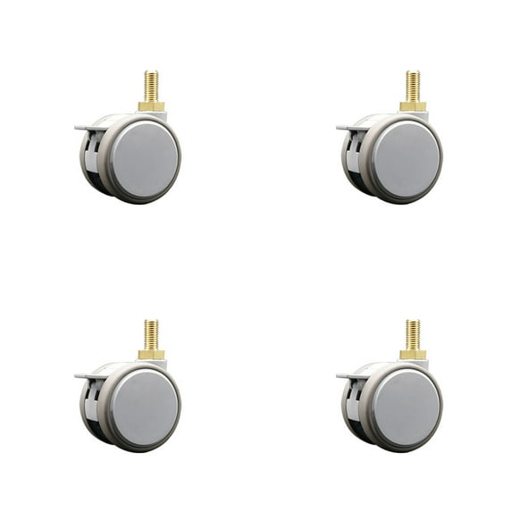 2.375 Inch MRI Safe Casters with Brakes – 12mm Threaded Stem – Set of 4 – SCC