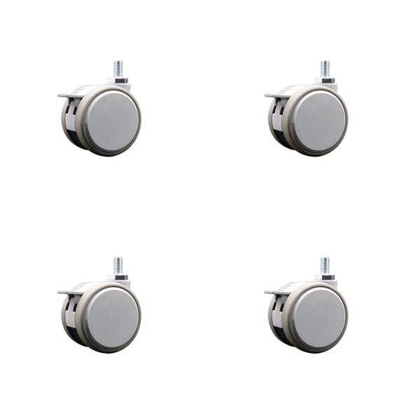 2.375 Inch MRI Safe Casters with Brakes 3/8 Inch Threaded Stem Set of 4 SCC