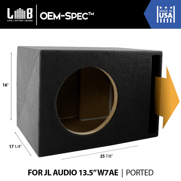 2.375 ft @ 34.6Hz Ported Enclosure Box for JL Audio 13" W7 (13W7 AE) Subwoofer