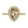 thumbnail image 1 of Halo Engagement Ring for Women - 2.38ct Yellow Moissanite in 18K Yellow Gold Promise Ring, 1 of 6