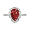 thumbnail image 1 of Halo Engagement Ring for Women - 2.38ct Natural Garnet in 14K White Gold Promise Ring, 1 of 6
