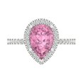 thumbnail image 1 of Halo Engagement Ring for Women - 2.38ct Simulated Pink Diamond in 14K White Gold Promise Ring, 1 of 7