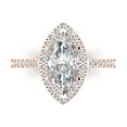 thumbnail image 1 of Clara Pucci 14K Rose Gold 2.38ct Clear Halo Ring for Women, 1 of 7
