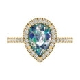 thumbnail image 1 of Clara Pucci 14K Yellow Gold 2.38ct BlueMoissanite Halo Ring for Women, 1 of 7