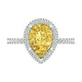 thumbnail image 1 of 2.38 ct Pear Cut Natural Citrine Halo Engagement Ring for Women in 18K White Gold, 1 of 5