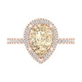 thumbnail image 1 of Clara Pucci 14K Rose Gold 2.38ct Morganite Halo Ring for Women, 1 of 7