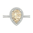 thumbnail image 1 of 2.38 ct Pear Cut Natural Morganite with Simulated Diamond Halo Accents 18K White Gold Womens Engagement Ring, 1 of 5