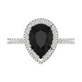 thumbnail image 1 of Clara Pucci 14K White Gold 2.38ct Onyx Halo Ring for Women, 1 of 7