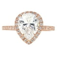 thumbnail image 1 of 2.38 ct Pear Cut Real Genuine Natural Diamond VS1-VS2 G-H 18K Rose Gold Halo Promise Wedding Statement Engagement Designer Ring size 7.5, 1 of 7