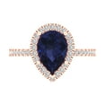 thumbnail image 1 of Clara Pucci 14K Rose Gold 2.38ct BlueSapphire Halo Ring for Women, 1 of 7