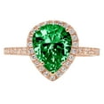 thumbnail image 1 of 2.38 ct Pear Cut Simulated Emerald with Simulated Diamond Halo Accents 14K Rose Gold Womens Engagement Ring, 1 of 4
