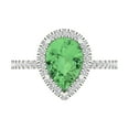 thumbnail image 1 of Halo Engagement Ring for Women - 2.38ct Simulated Green Diamond in 14K White Gold Promise Ring, 1 of 5