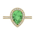 thumbnail image 1 of Halo Engagement Ring for Women - 2.38ct Simulated Green Diamond in 14K Yellow Gold Promise Ring, 1 of 5