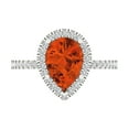thumbnail image 1 of Clara Pucci 14K White Gold 2.38ct Red Halo Ring for Women, 1 of 7