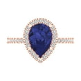 thumbnail image 1 of Clara Pucci 14K Rose Gold 2.38ct Tanzanite Halo Ring for Women, 1 of 7