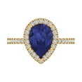 thumbnail image 1 of Clara Pucci 14K Yellow Gold 2.38ct Tanzanite Halo Ring for Women, 1 of 7