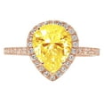thumbnail image 1 of 2.38 ct Pear Cut Simulated Yellow Diamond with Simulated Diamond Halo Accents 18K Rose Gold Womens Engagement Ring, 1 of 4