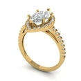 thumbnail image 1 of 2.38 ct marquise cut clear Zircon 18k yellow gold halo Bridal Wedding Engagement Promise Anniversary Ring for Women size 9.25, 1 of 7