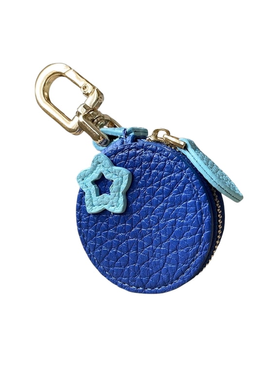 2.38 x 2.38 Inch Blueberry Fruit Bag Charm Cute Mini Coin Purse Keychain,Mini Leather Coin Pouch Change Purse for Backpack Decoration,Coin Blueberry Wallet Gifts for Girl Women