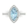 thumbnail image 1 of Clara Pucci 14K White Gold 2.38ct Aquamarine Halo Ring for Women, 1 of 7