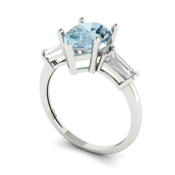 2.38ct Marquise Cut Blue Natural Swiss Blue Topaz 18k White Gold Engraving Statement Bridal Wedding Halo Designer Ring Size 7