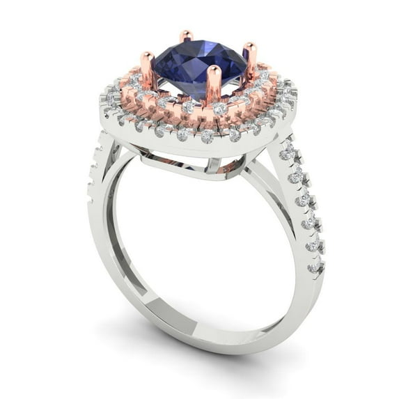 2.38ct Marquise Cut Blue Natural Swiss Blue Topaz 18k Yellow Gold Engraving Statement Bridal Wedding Halo Designer Ring Size 11