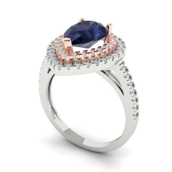 2.38ct Marquise Cut Blue Natural Swiss Blue Topaz 18k Yellow Gold Engraving Statement Bridal Wedding Halo Designer Ring Size 5.25