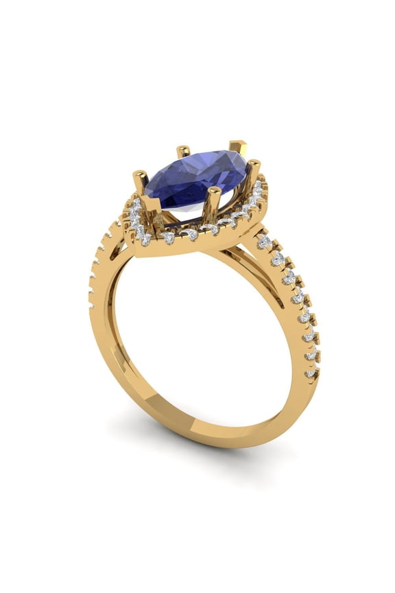 2.38ct Marquise Cut Brown Natural Morganite 18k White Gold Engraving Statement Bridal Wedding Halo Designer Ring Size 6.75