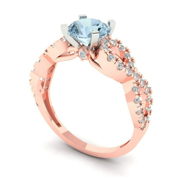 2.38ct Marquise Cut White Sapphire 18k Pink Rose Gold Engraving Statement Bridal Wedding Halo Designer Ring Size 9