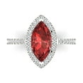 thumbnail image 1 of Clara Pucci 14K White Gold 2.38ct Garnet Halo Ring for Women, 1 of 7